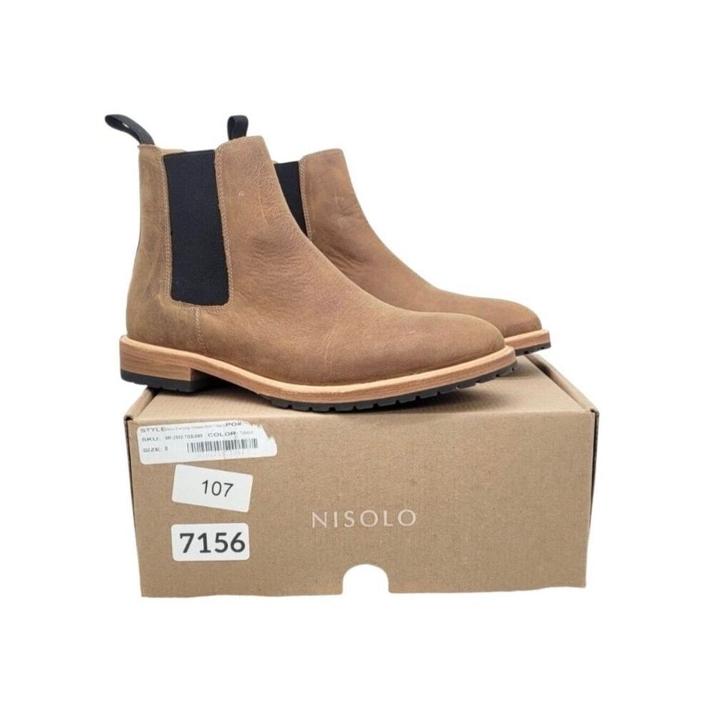 Nisolo Marco Everyday Chelsea Boot Tobacco Men’s 8 Leather Slip On Ankle Boots